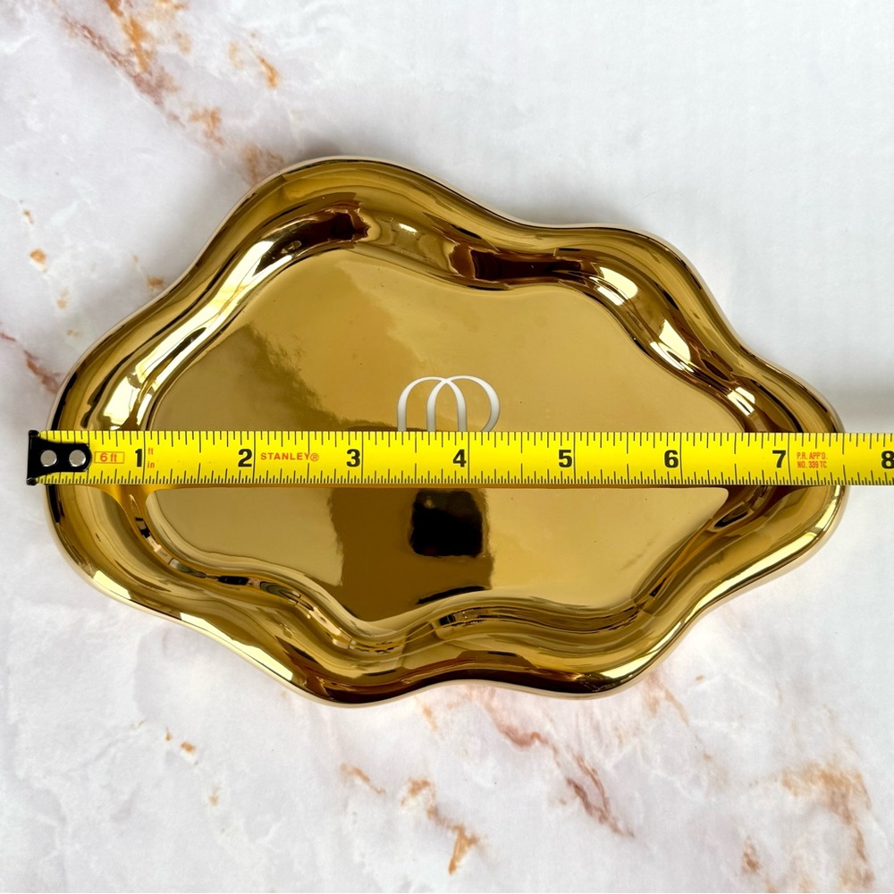Amore Pacific Gold Ceramic Jewelry Tray Japanese Style Display Trinkets Decor